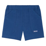 Versace Navy Shorts With Logo Patch