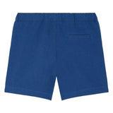 Versace Navy Shorts With Logo Patch