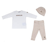 Moncler Ivory & Beige Stripe Leggings Set