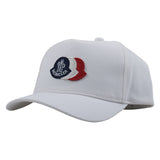 Moncler White Baseball Cap with Triple Bell Logo