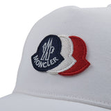 Moncler White Baseball Cap with Triple Bell Logo