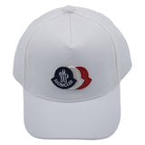 Moncler White Baseball Cap with Triple Bell Logo