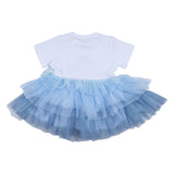 Stella McCartney White Fish Print Ruffled Tulle Dress