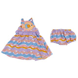 Stella McCartney Purple & Orange Fish Applique Dress