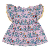 Stella McCartney Pink Floral Logo Print Cheesecloth Dress