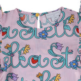 Stella McCartney Pink Cheesecloth Floral Logo Print Crop Top