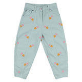 Stella McCartney Green Heart-Embroidered Gabardine Trousers