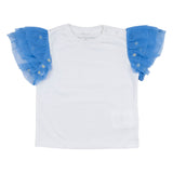 Stella McCartney White Ruffled-Sleeve T-Shirt