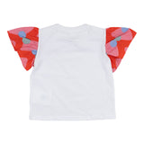 Stella McCartney White Contrast Sleeve Graphic T-Shirt