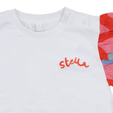 Stella McCartney White Contrast Sleeve Graphic T-Shirt