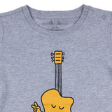 Stella McCartney Grey Guitar Print T-Shirt In Cotton