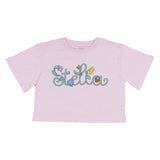 Stella McCartney Pink Vine Cropped Graphic T-Shirt