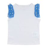 Stella McCartney White Tulle-Trim Sleeveless Top