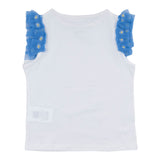 Stella McCartney White Tulle-Trim Sleeveless Top