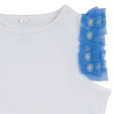 Stella McCartney White Tulle-Trim Sleeveless Top