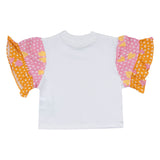 Stella McCartney Ivory Cotton Ruffle Sleeve T-Shirt