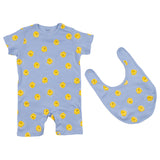Stella McCartney Blue Tennis Ball Print Bib And Romper Set