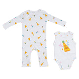 Stella McCartney White Party Hat Print Bib And Romper Set