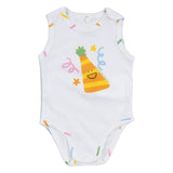 Stella McCartney White Party Hat Print Bib And Romper Set
