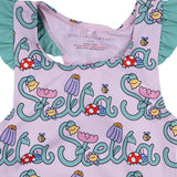 Stella McCartney Pink Swimsuit With All-Over Logo Print