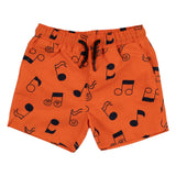 Stella McCartney Orange Music Notes Print Swim Shorts
