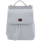Dolce & Gabbana White Leather Small Backpack