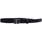 Dolce & Gabbana Black Elasticated Dg Logo Belt