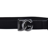 Dolce & Gabbana Black Elasticated Dg Logo Belt