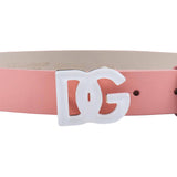 Dolce & Gabbana Pink Patent Leather & Gold Dg Buckle Belt