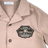 Dolce & Gabbana Dark Beige Shirt With Logo Patch