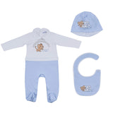 Dolce & Gabbana White & Blue Leopard Print Babysuit Gift Set