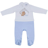 Dolce & Gabbana White & Blue Leopard Print Babysuit Gift Set