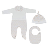 Dolce & Gabbana White Babysuit Set With Dg Logo Embroidery