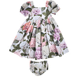 Dolce & Gabbana Pink & Green Hydrangea Print Dress