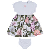 Dolce & Gabbana White Dress With Pink Hydrangea Print