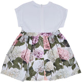 Dolce & Gabbana White Dress With Pink Hydrangea Print