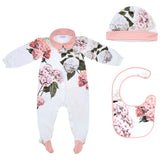 Dolce & Gabbana White & Pink Hydrangea Print Babysuit Set