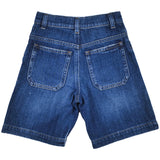 Dolce & Gabbana Blue Logo Applique Denim Shorts
