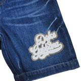 Dolce & Gabbana Blue Logo Applique Denim Shorts