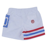 Dolce & Gabbana White Striped Print Nylon Swim Shorts