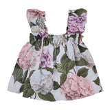 Dolce & Gabbana Pink & Green Hydrangea Print Poplin Top