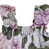 Dolce & Gabbana Pink & Green Hydrangea Print Poplin Top