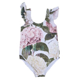 Dolce & Gabbana White & Pink Hydrangea Print Swimsuit