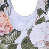 Dolce & Gabbana White & Pink Hydrangea Print Swimsuit