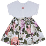 Dolce & Gabbana White Hydrangea Print Dress