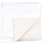 Dolce & Gabbana White & Beige Logo Print Blanket