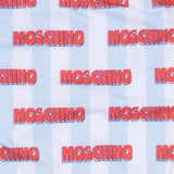 Moschino White All-Over Stripes & Logo Print Swimsuit