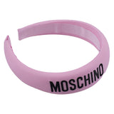 Moschino Pink Cotton Padded Logo Hairband