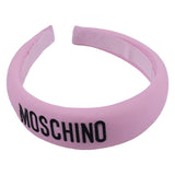 Moschino Pink Cotton Padded Logo Hairband