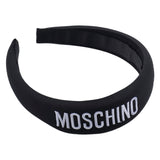 Moschino Black Cotton Padded Logo Hairband